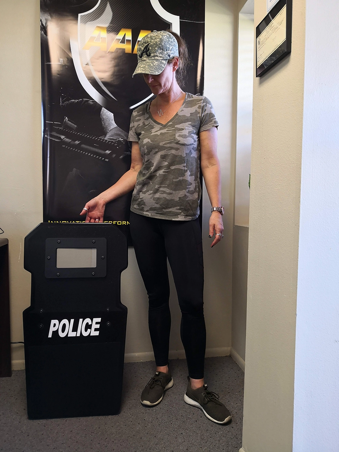 Robo Shield Ballistic Shield Woman Scale