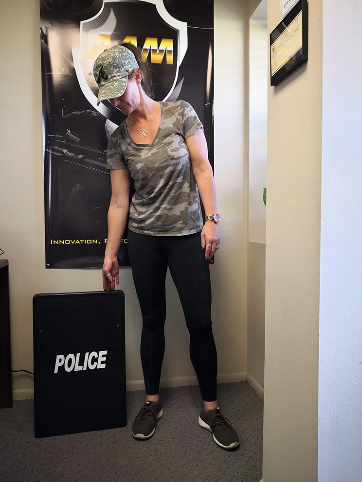 Patrol Block Ballistic Shield Person for Scale